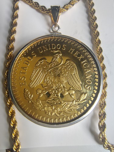 Collare dorado con moneda - collare,