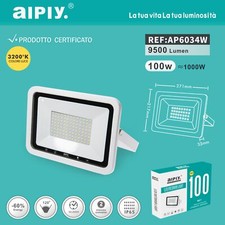 AIPIY FARO LED ESTERNO 100W RESA 1000W LUCE CALDA 3200K ALTA LUMINOSITA IP66