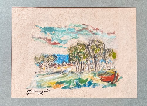 Dipinto olio carta vintage - olio,