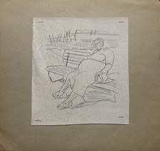 Donna Che Dorme Su Una Panchina Disegno Su Tela Hermann Feltendal