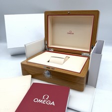 Omega scatola per orologio Legno Pelle con controscatola box doppia NOS