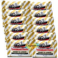 12x Pastiglie Dolcificanti Senza Zucchero Miele e Limone Amico Pescatore 25g