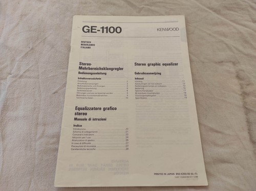 Kenwood 1100 manuale utente - kenwood, ge-1100