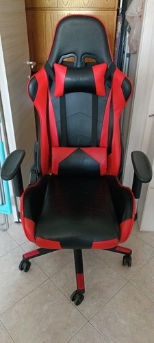 Poltrona gaming nera rossa - poltrona, nera/rossa