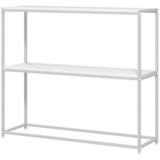 HOMCOM Consolle da Ingresso con Ripiano Aperto in Acciaio e Truciolato Bianco