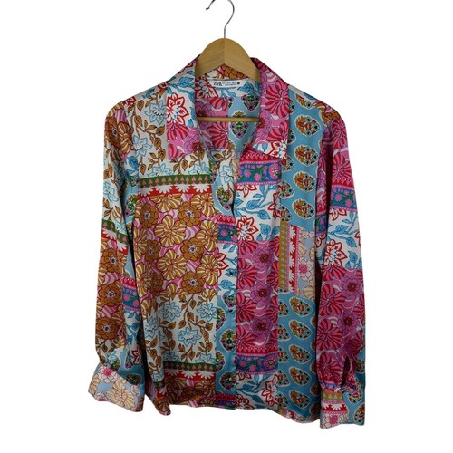 Blusa zara floreale patchwork - floreale,