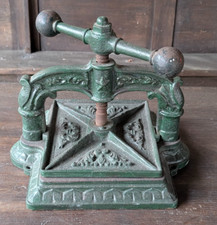 Antica e Pesante Pressa Manuale per libri Tipografia in ghisa XIX secolo