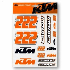 SET ADESIVI STICKERS GRANDI KTM TC 222 TONY CAIROLI MERCHANDISING UFFICIALE