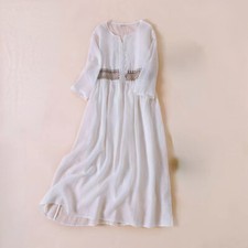 Abito donna cotone ricamo