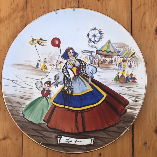 Piatto ceramica dipinto - ceramica,