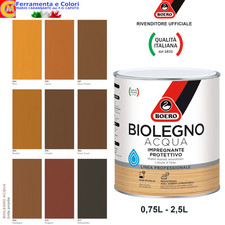 Impregnante per Legno Acqua BOERO BIOLEGNO Professionale Protettivo Interno/Est