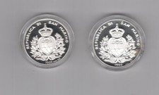 1998 San Marino Nuovo Millennio 5+10 T Lire KM 386, 387 PP