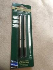 MONTBLANC BY MONTEVERDE ROLLERBALL MEDIUM punta ricarica NERO confezione da 2 NUOVO 88515