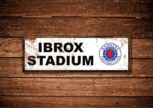 Insegna metallo stadio rangers - metallo,