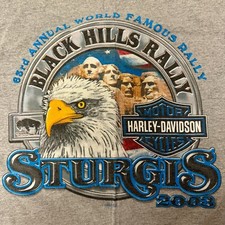 Camicia muscolare Harley Davidson MOUNT RUSHMORE Sturgis 2003 Black Hills Rally BIKER