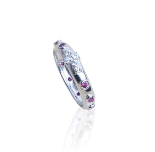 Anello rosario con zirconi - rosario,