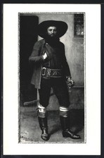 Cartolina d'artista Andreas Hofer, ritratto nel museo Berg Isel di Innsbruck 