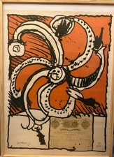 Pierre Alechinsky Madame de Parades 37/100 Litografia