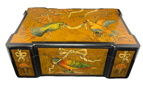 Scatola legno dipinta a - legno,