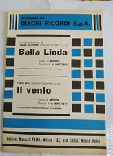 LUCIO BATTISTI "BALLA LINDA" - I DIK DIK "IL VENTO" - SPARTITO VINTAGE 1968 