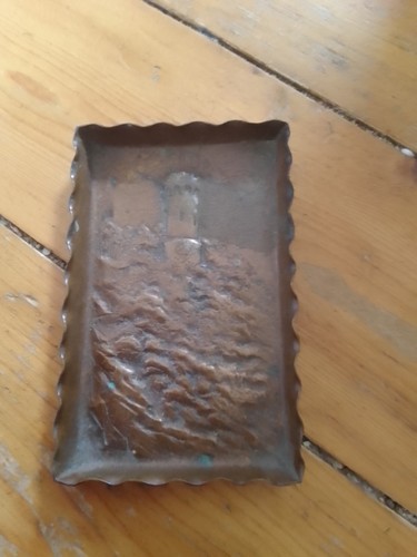 Trench art ashtray with - art,