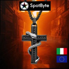 Collana Uomo Croce Nera con