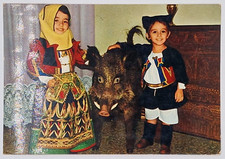 ? Vintage Postcard Orgòsolo in sardo, costumi Nuoro, sardegna italia
