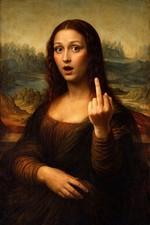 Gioconda dito medio quadro