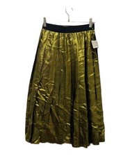 Gonna MUVEIL a quadri lamé 38 nero oro cupro 65% tessuto metallizzato