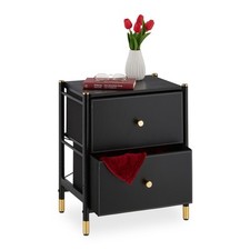 Comodino da notte nero con 2