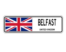 Insegna regalo da parete Belfast Regno Unito strada bandiera britannica città campagna
