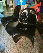 Set 2 sedie di Verner Panton in vetroresina (anni '80) VITRA 