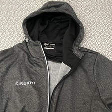 Giacca donna Kukri con cappuccio zip foderata in pile taglia large grigio antracite soft shell