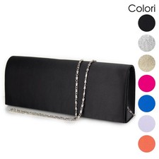Pochette cerimonia in raso elegante da donna borsa piccola borsetta clutch sera