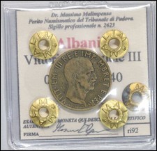 Regno d'italia 0,05 Lek 1940 Albania SPLFDC moneta Vittorio Emanuele Sigillata