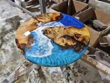 Tavolo epossidico blu rotondo