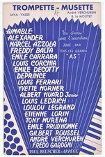 Spartito ANDRE' VERCHUREN Trompette musette - 1954 Fisarmonica