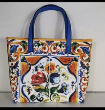 Shopping Bag Fantasia Miss Sicily Made In Italy Nuova.Fantasia Maioliche Sicilia
