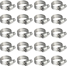 20 Pezzi Fascette Stringitubo in Acciaio Inox, 6-12Mm Morsetti per Tubi a Vite S