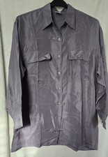 Camicia blusa 100% seta grigia