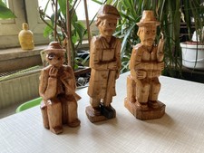 Figurine - legno - intagliate - 3 pezzi - 1986