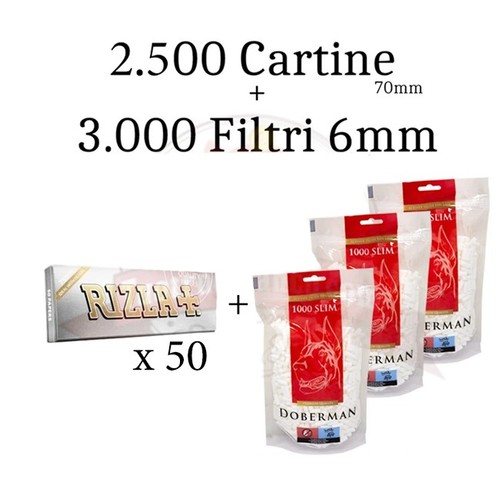500 cartine rizla argento 70 - 2.500,