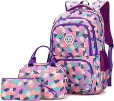 Zainetto Ragazze Zaino Bambino Primaria Set Di Borsa Scuola 3 in 1 Zaini Tempo L