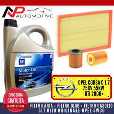 KIT TAGLIANDO OPEL CORSA C 1.7 DTI 75CV 55KW 2003> + 5 L LITRI LT OLIO OPEL 5W30