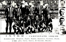 cartolina Inter formazione 1962 edizione SAF
