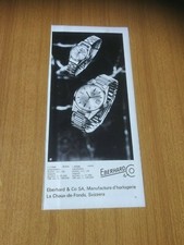 1965 EBERHARD AQUADATE SCAFODAT LUI LEI OROLOGIO WATCH VINTAGE  AD PUB ANNI 60