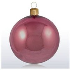 SFERA NATALE IN VETRO SATINATA ROSA D. 10 CM. DECORAZIONI