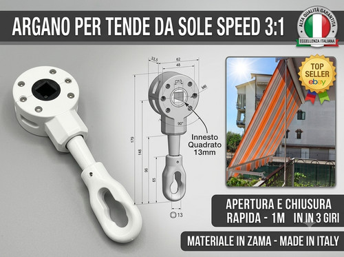 Argano per tende sole - argano, da