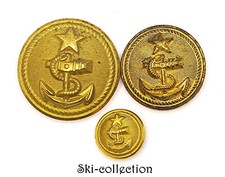 3 Bottoni Ufficiali Della Marina Del CILE. XIX Secolo. 24/20/12 mm