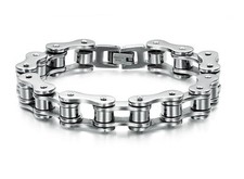 BRACCIALE UOMO CATENA MOTO SILVER